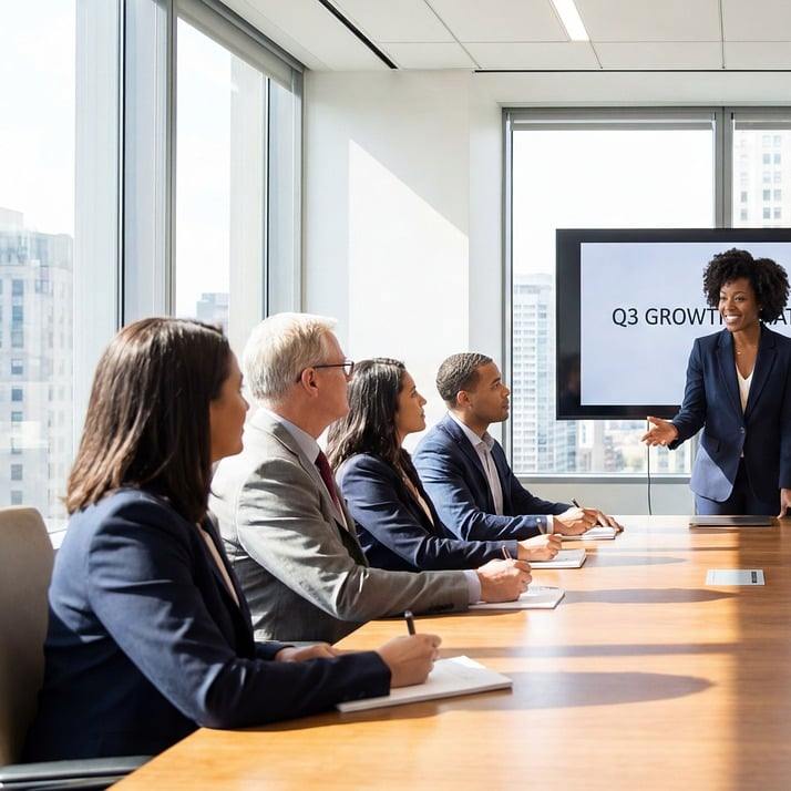 engineering leadership boardroom meeting